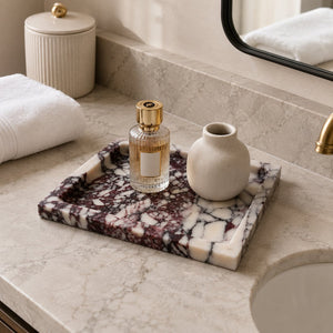 Handmade Natural Marble Tray – Luxury Catchall Organizer