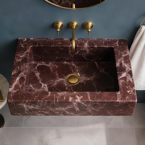 Rosso Levanto Marble Vessel Sink for Bathroom & Kitchen