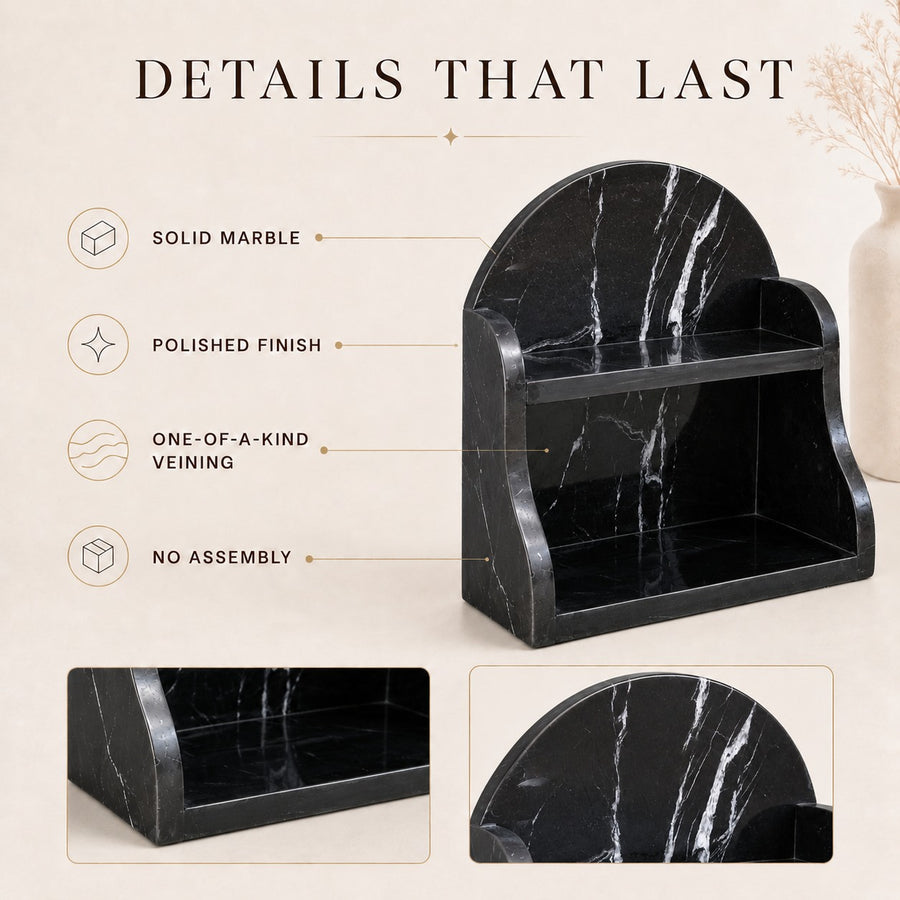 Nero Marquina organizer detail