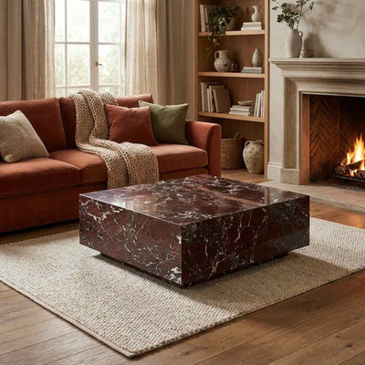 Cherry Levanto Marble Coffee Table – Sculptural Stone Furniture
