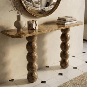 Sculptural Marble Console Table – Organic Modern Entryway Furniture