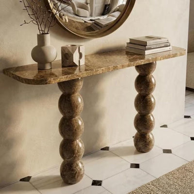Sculptural Marble Console Table – Organic Modern Entryway Furniture