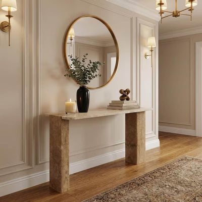 Natural Stone Console Table – Custom Marble Entryway Furniture