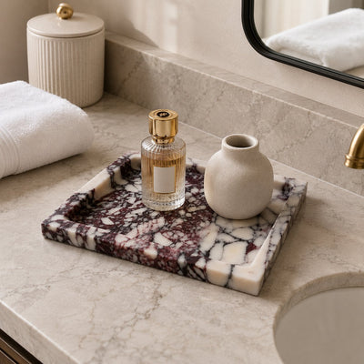 Handmade Natural Marble Tray – Luxury Catchall Organizer