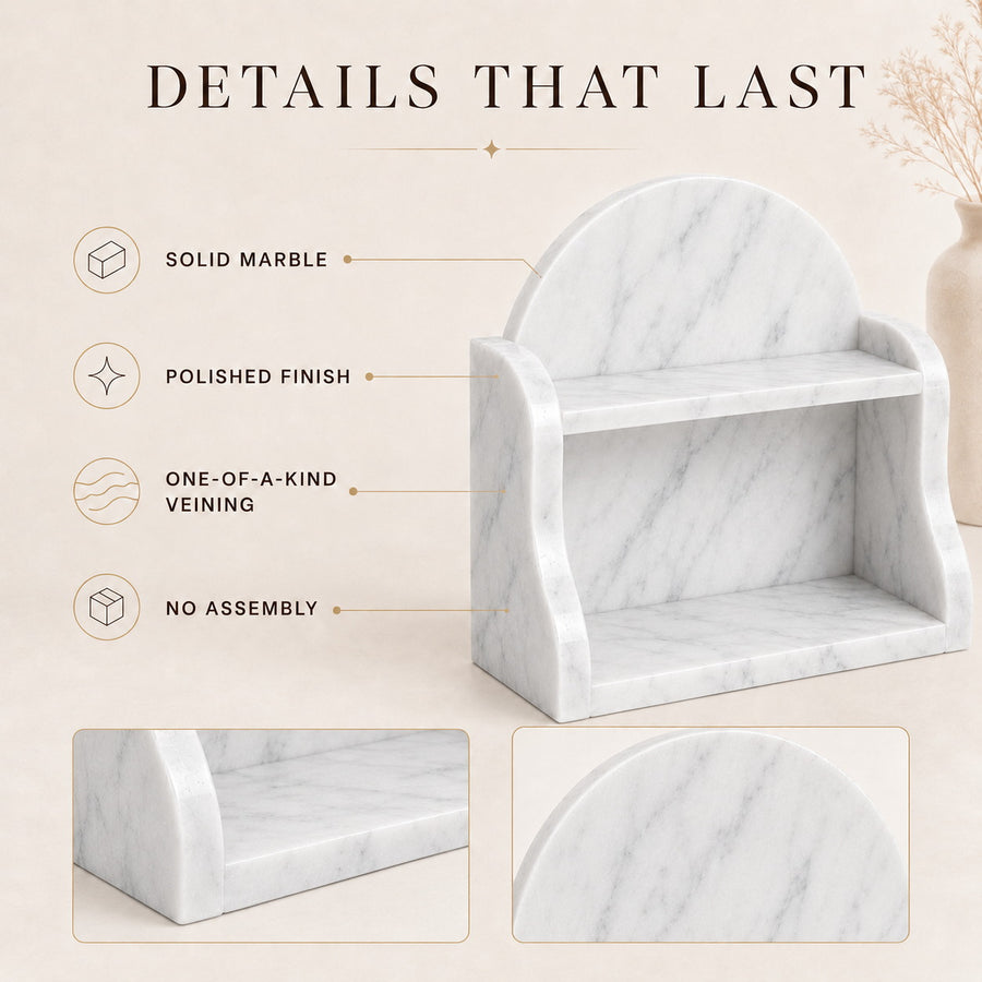 Carrara White organizer detail