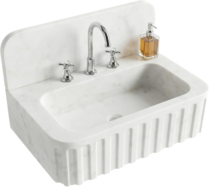 Durable natural marble sink