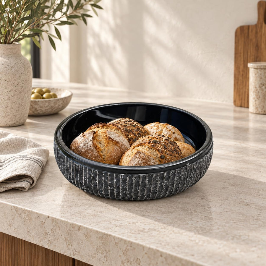 Black marble bowl tray serving decor
