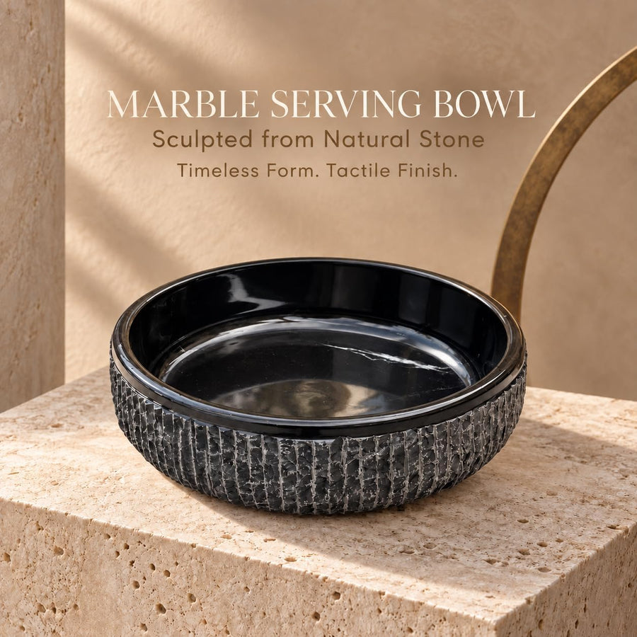Black marble bowl tray serving decor