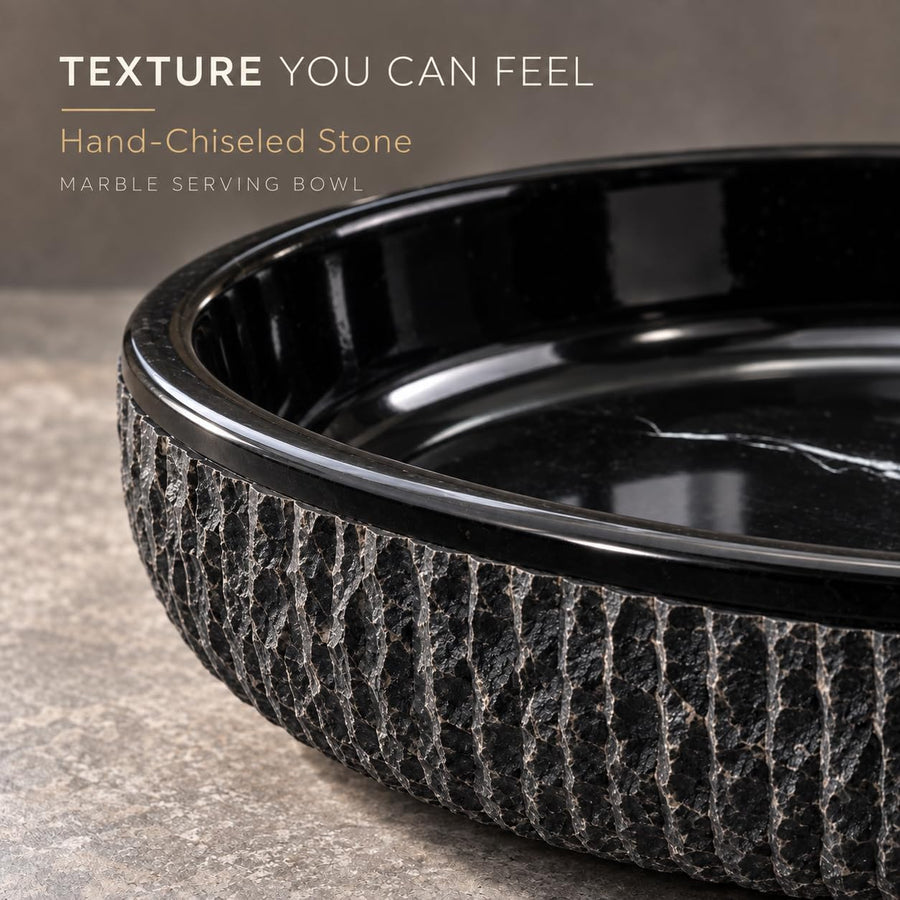 Black marble bowl tray serving decor