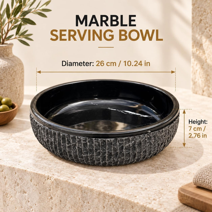 Black marble bowl tray serving decor