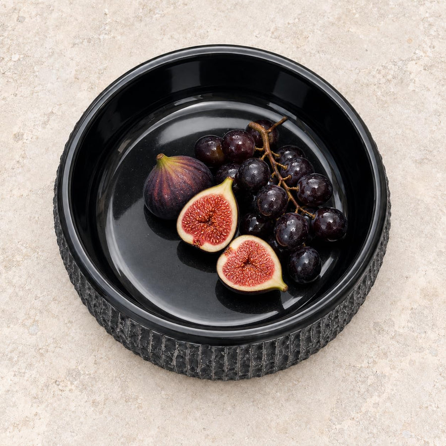 Black marble bowl tray serving decor
