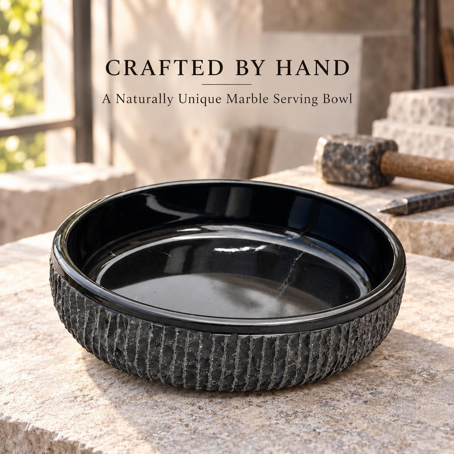 Black marble bowl tray serving decor