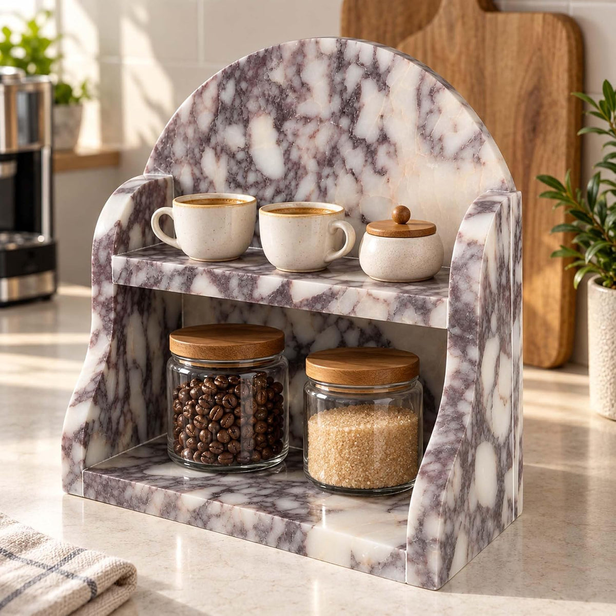 Luxury Calacatta Viola Marble Organizer