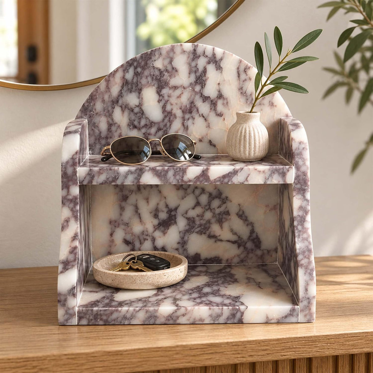 Luxury Calacatta Viola Marble Organizer