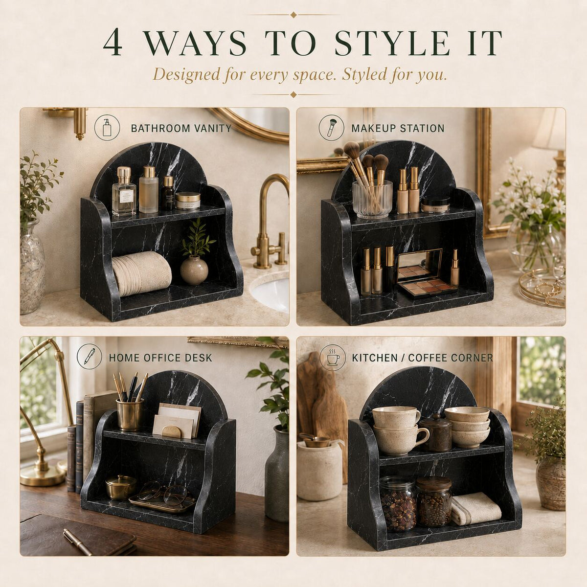 Luxury Black Marble Organizer