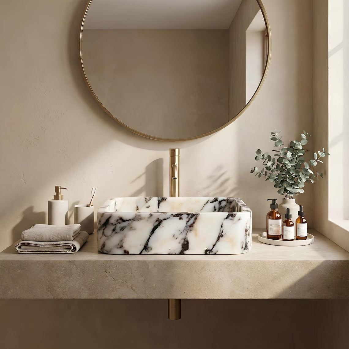hand carved marble sink