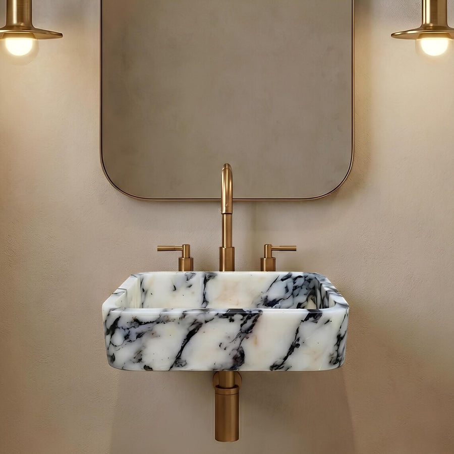 wall mounted marble sink