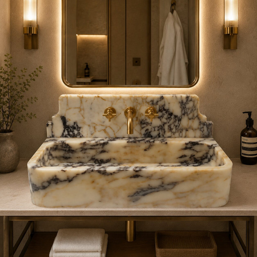 custom handmade marble sink