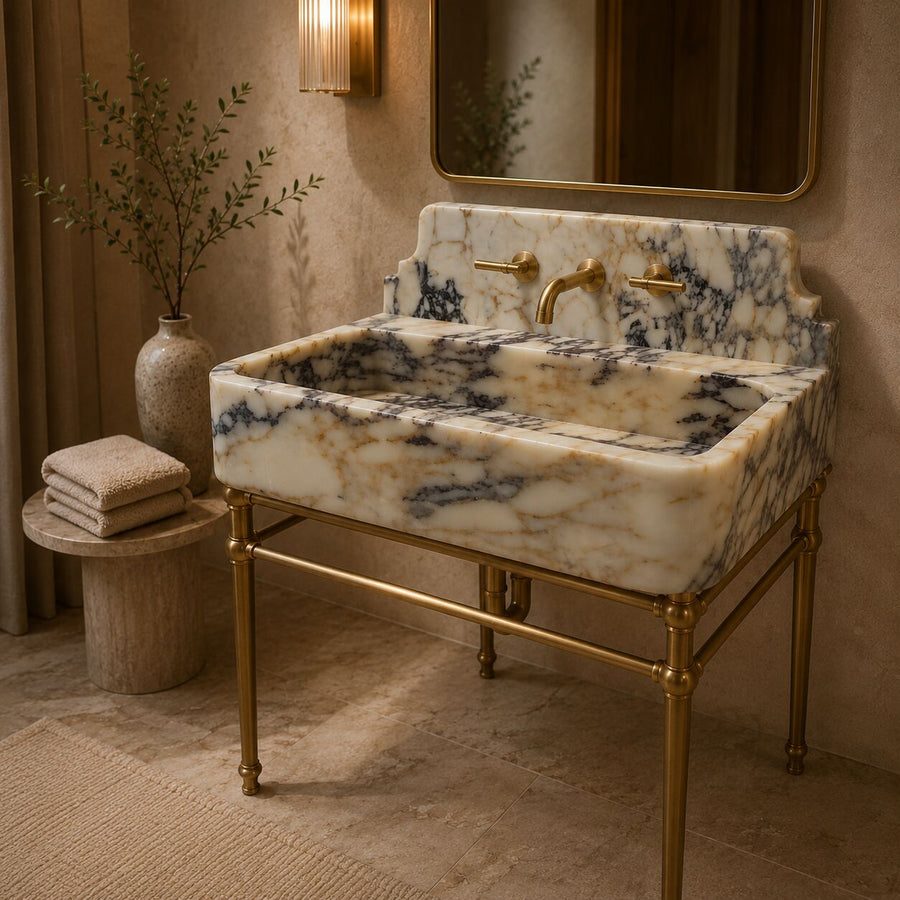 custom handmade marble sink