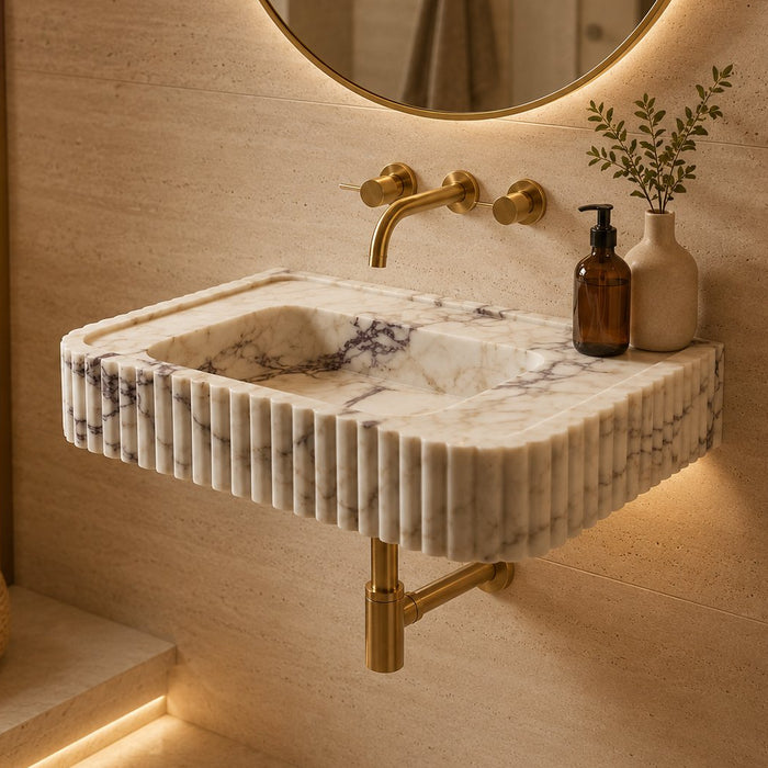 Custom made to order natural marble sink