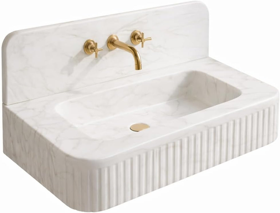 carrara white marble sink vessel decorative