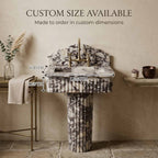 Custom marble sink dimensions diagram – width, depth, length