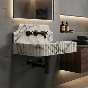 Calacatta Viola Sink with Backsplash for Bathroom & Kitchen