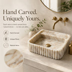 Hand carved marble sink for bathroom