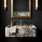 Calacatta Viola Hand-Carved Marble Sink