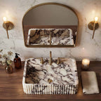 Calacatta Viola Hand-Carved Marble Sink