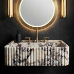 Calacatta Viola Hand-Carved Marble Sink