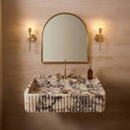 Calacatta Viola Hand-Carved Marble Sink