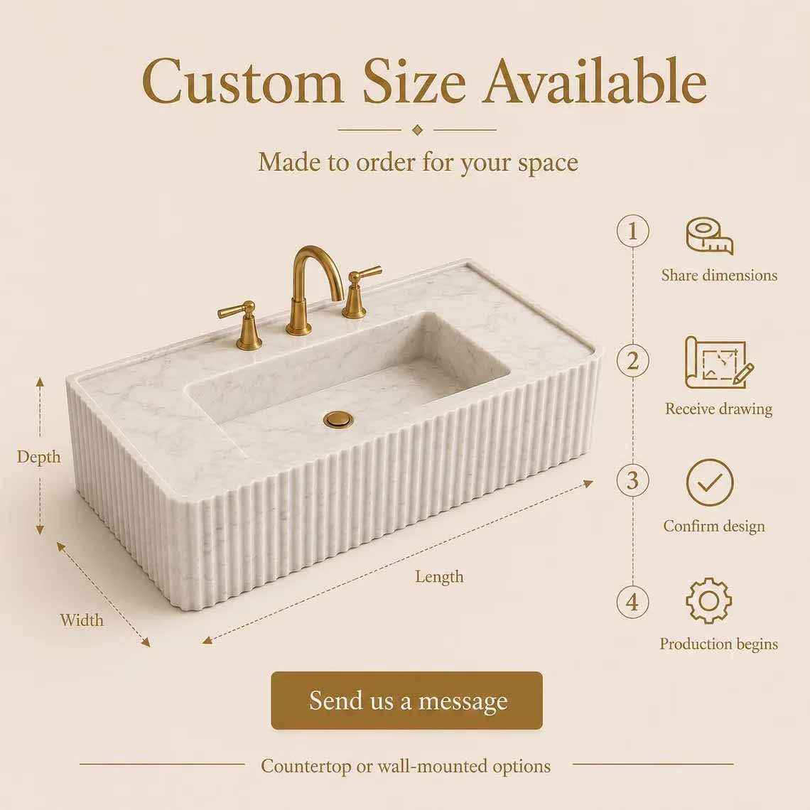 Customizable marble sink