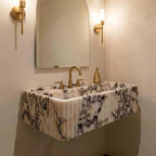 Calacatta Viola Hand-Carved Marble Sink
