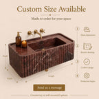 Rosso Levanto Hand-Carved Marble Vessel Sink