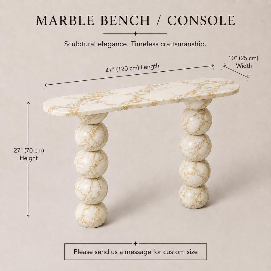 Calacatta Gold Marble Console Table – another angle