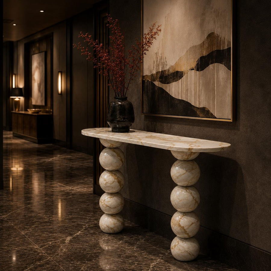 Calacatta Gold Marble Console Table – detail view
