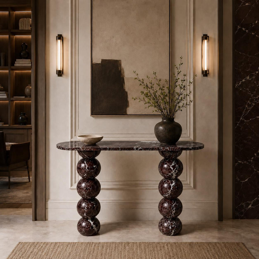 Rosso Levanto Marble Console Table – main view