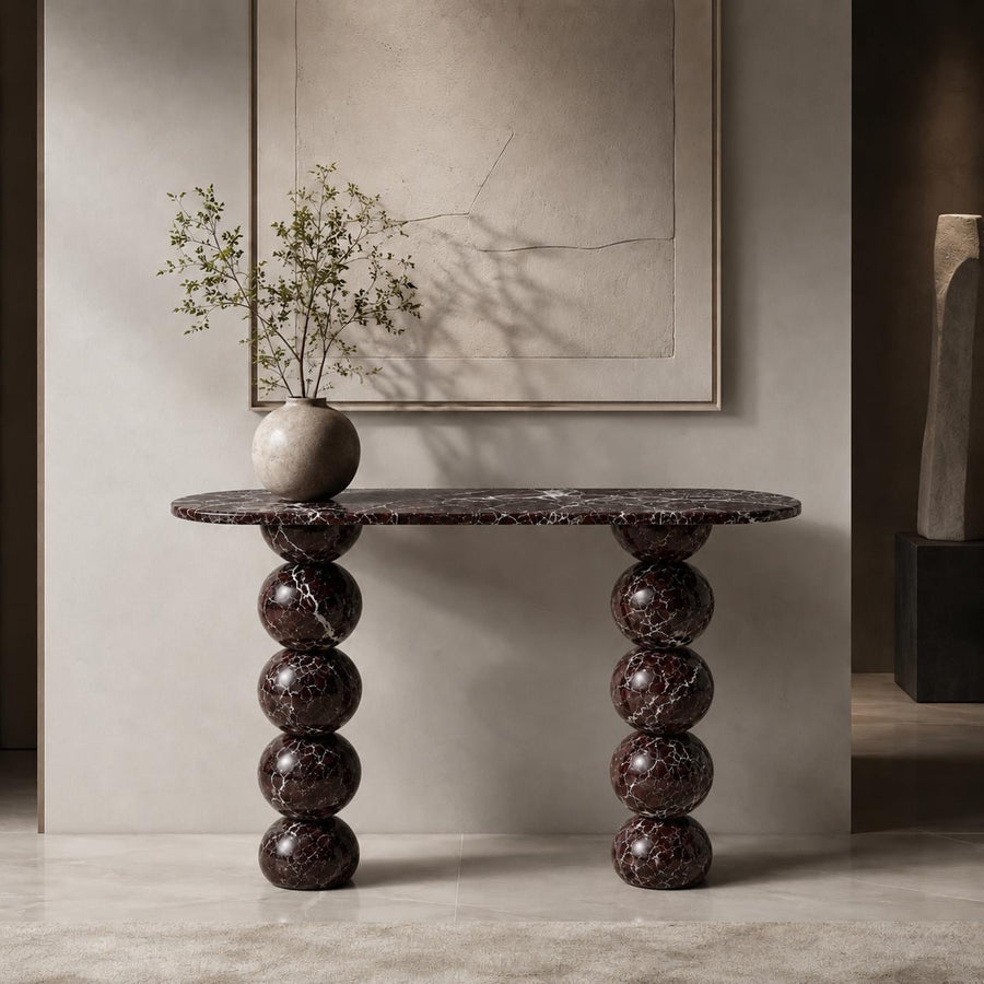 Rosso Levanto Marble Console Table – gallery view
