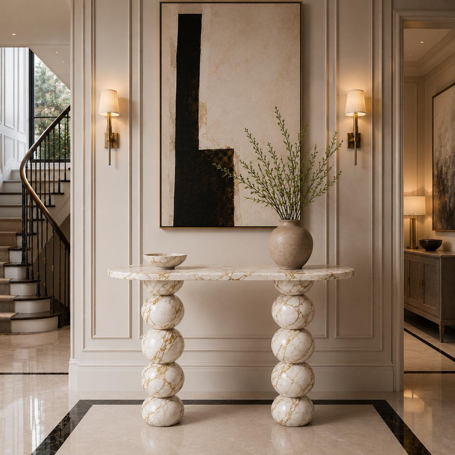 Calacatta Gold Marble Console Table – dimensions view