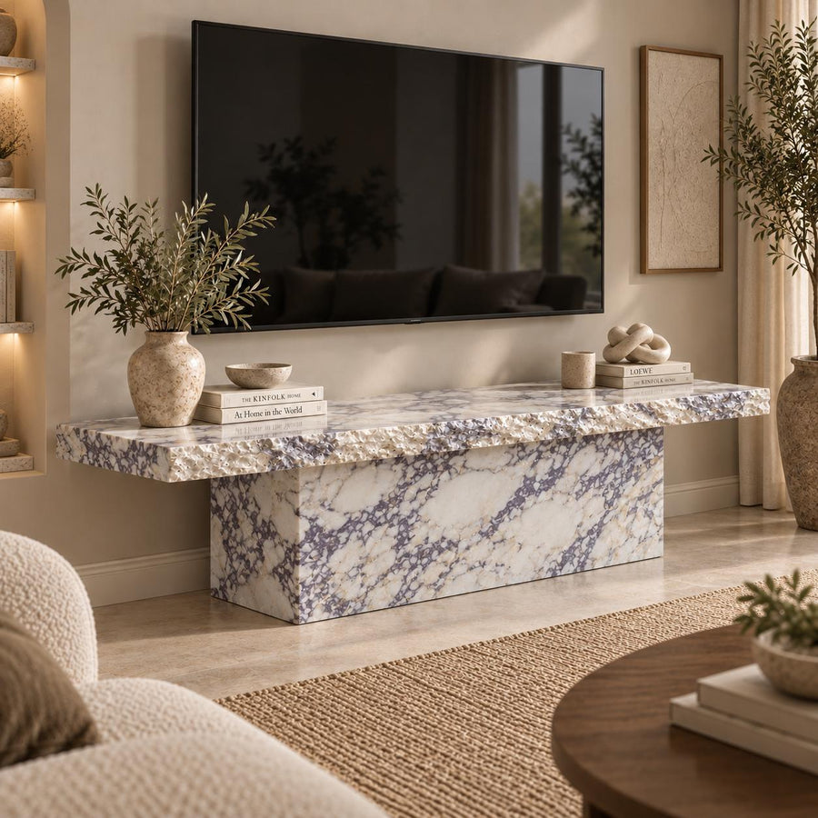Calacatta Viola Marble Media Console – another angle