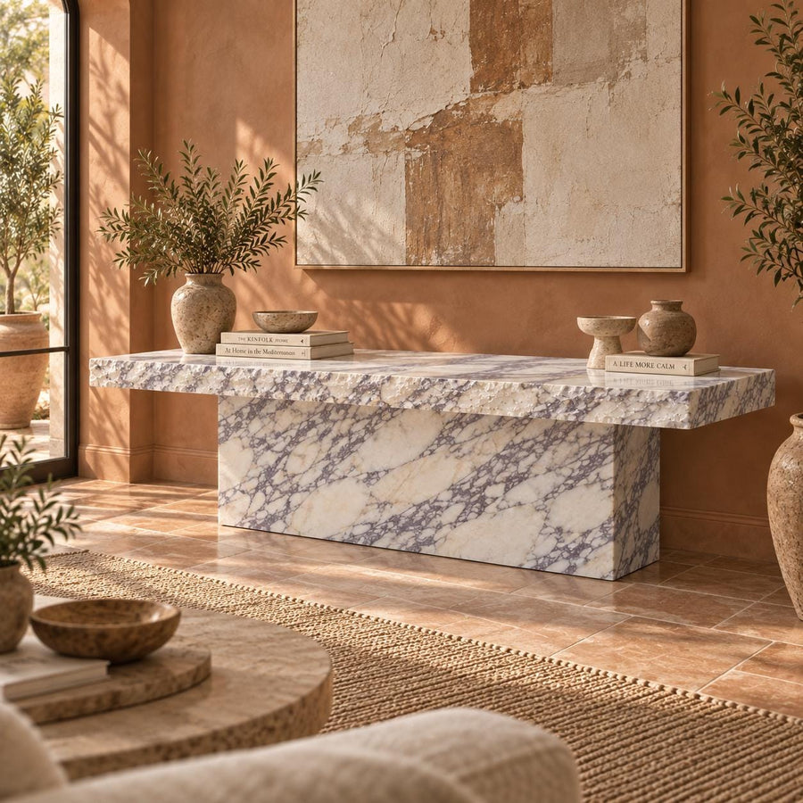 Calacatta Viola Marble Media Console – dimensions view