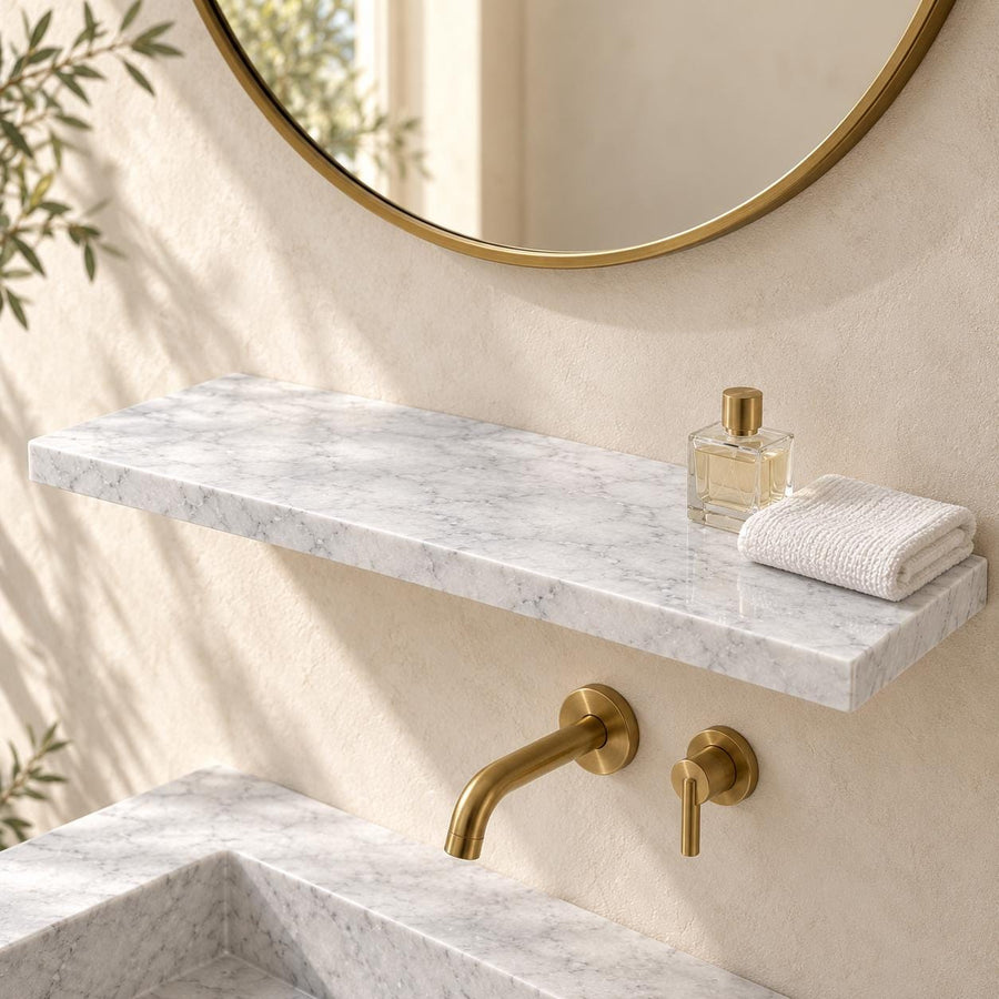 Natural Marble Wall Shelf – finish detail