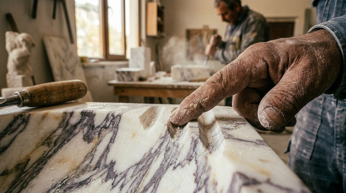 Looking for a custom marble sink, marble dining table, marble bathtub, or marble fireplace? Elyese Marble hand-carves every piece from a single raw block of natural stone — made to your exact dimensions, in our Anatolian atelier.