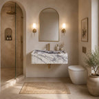 Marble sink with faucet in a bathroom setting