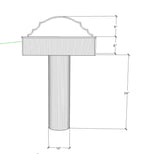 Technical drawing of a decorative column with dimensions