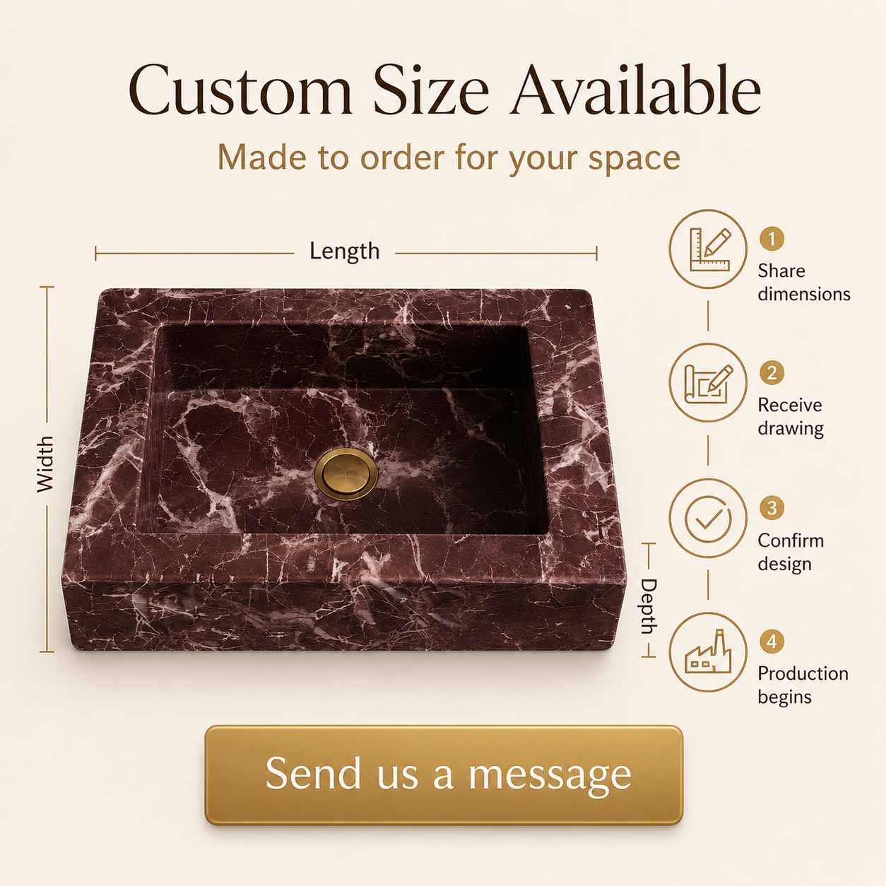 Customizable marble sink